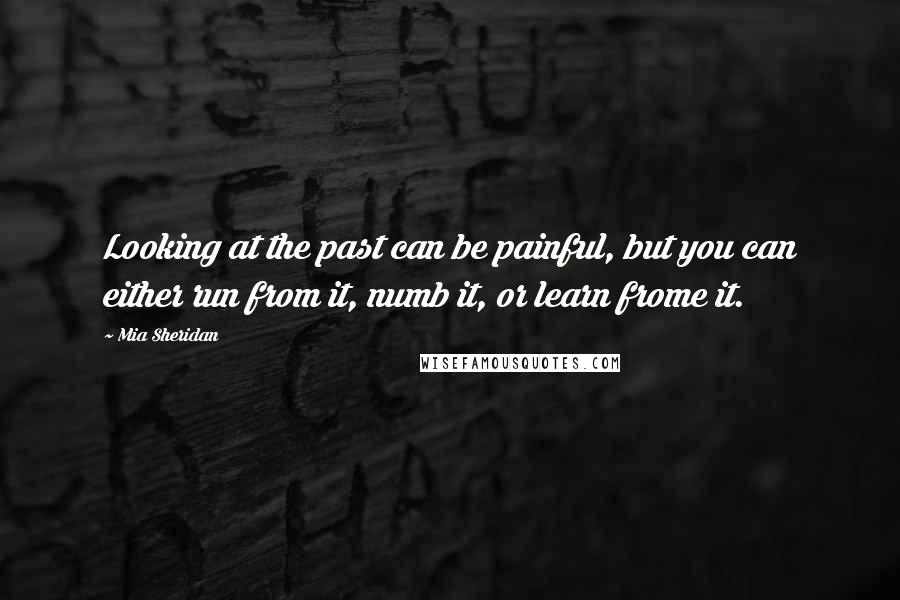 Mia Sheridan Quotes: Looking at the past can be painful, but you can either run from it, numb it, or learn frome it.