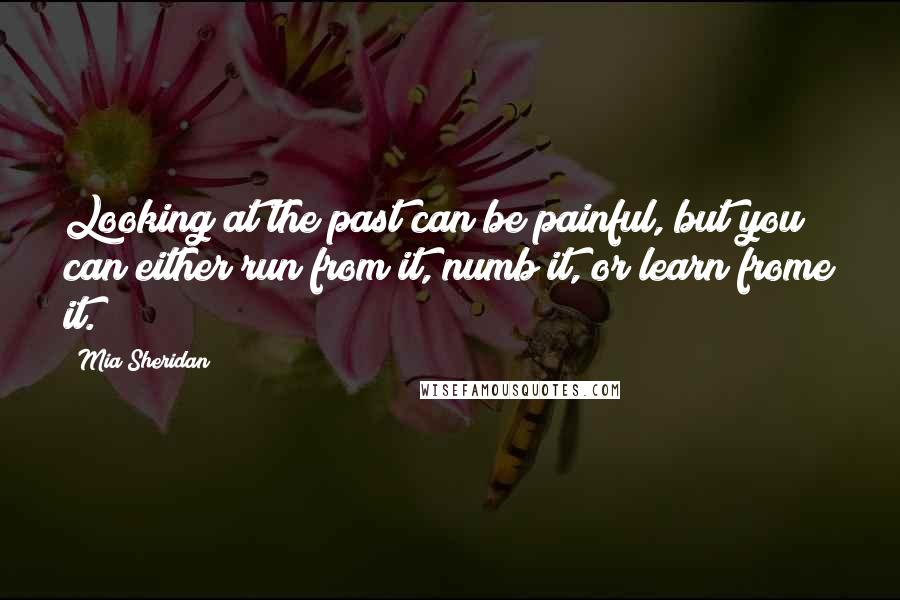 Mia Sheridan Quotes: Looking at the past can be painful, but you can either run from it, numb it, or learn frome it.