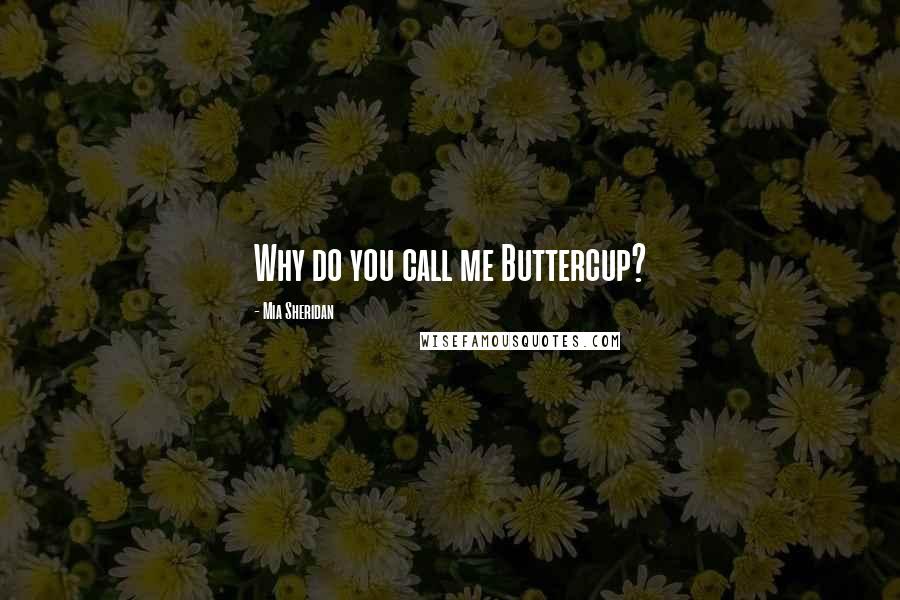 Mia Sheridan Quotes: Why do you call me Buttercup?