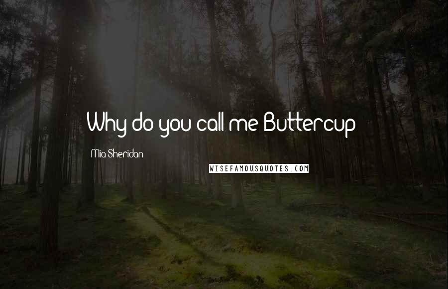 Mia Sheridan Quotes: Why do you call me Buttercup?