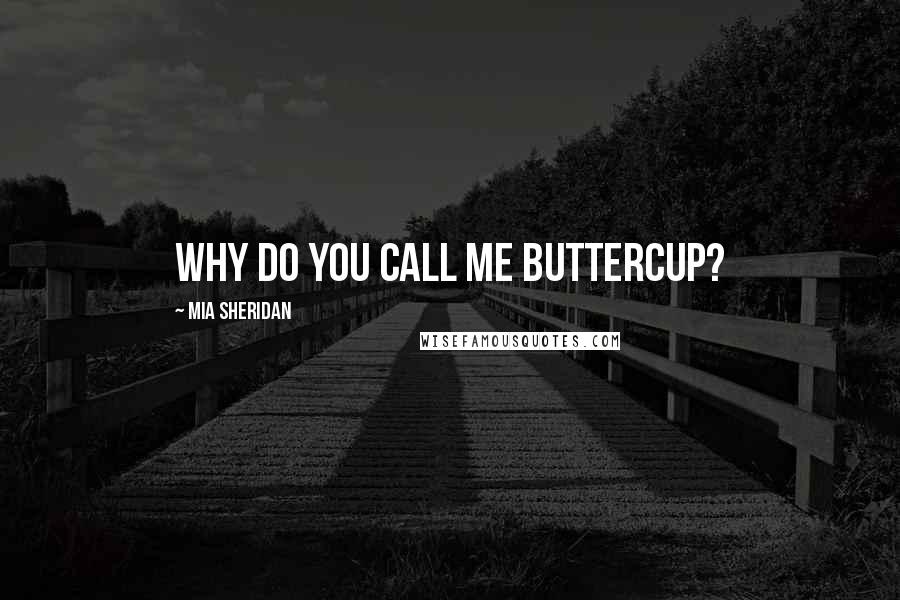 Mia Sheridan Quotes: Why do you call me Buttercup?