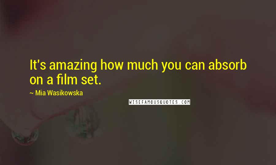 Mia Wasikowska Quotes: It's amazing how much you can absorb on a film set.