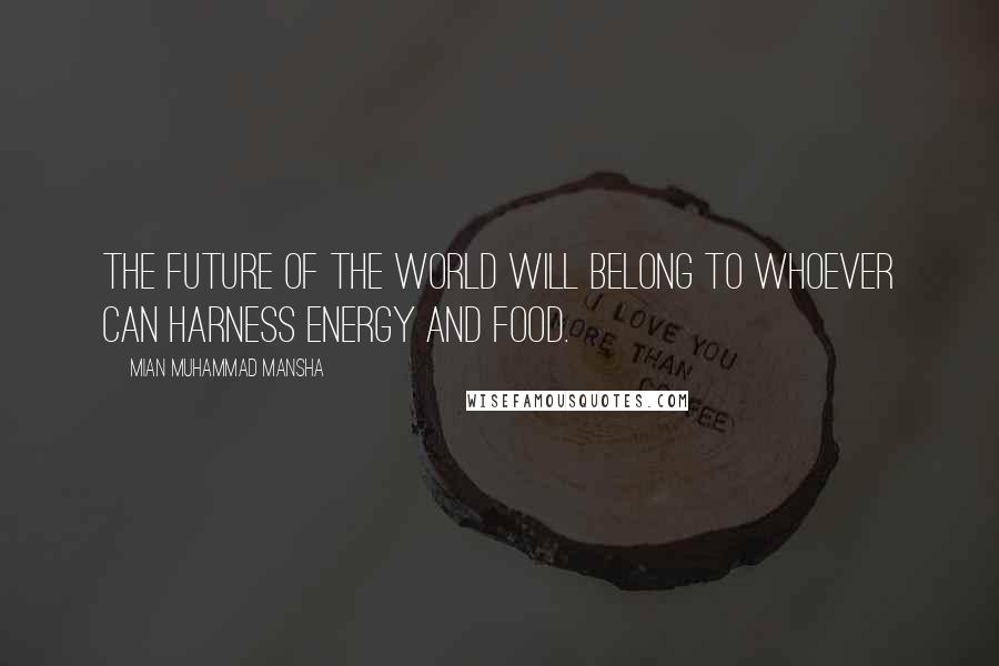 Mian Muhammad Mansha Quotes: The future of the world will belong to whoever can harness energy and food.