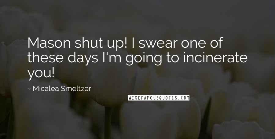 Micalea Smeltzer Quotes: Mason shut up! I swear one of these days I'm going to incinerate you!