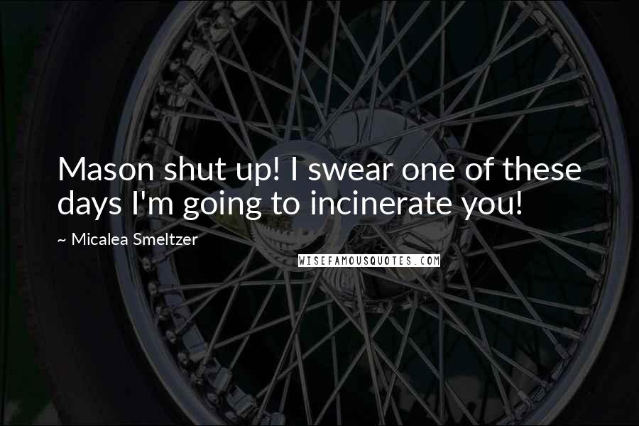 Micalea Smeltzer Quotes: Mason shut up! I swear one of these days I'm going to incinerate you!