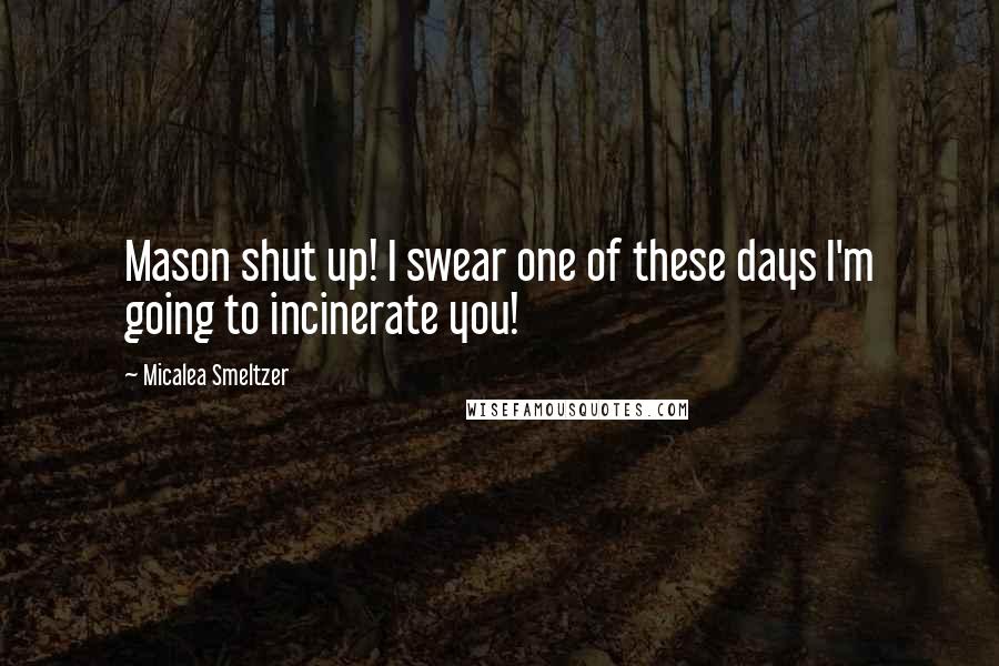 Micalea Smeltzer Quotes: Mason shut up! I swear one of these days I'm going to incinerate you!