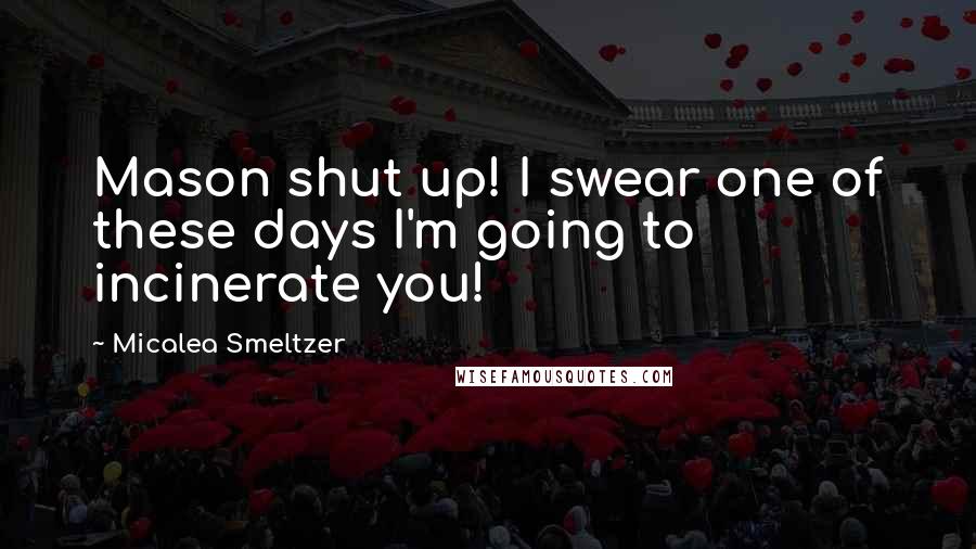 Micalea Smeltzer Quotes: Mason shut up! I swear one of these days I'm going to incinerate you!