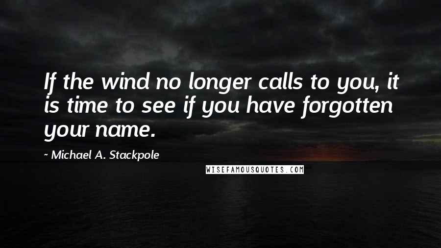Michael A. Stackpole Quotes: If the wind no longer calls to you, it is time to see if you have forgotten your name.