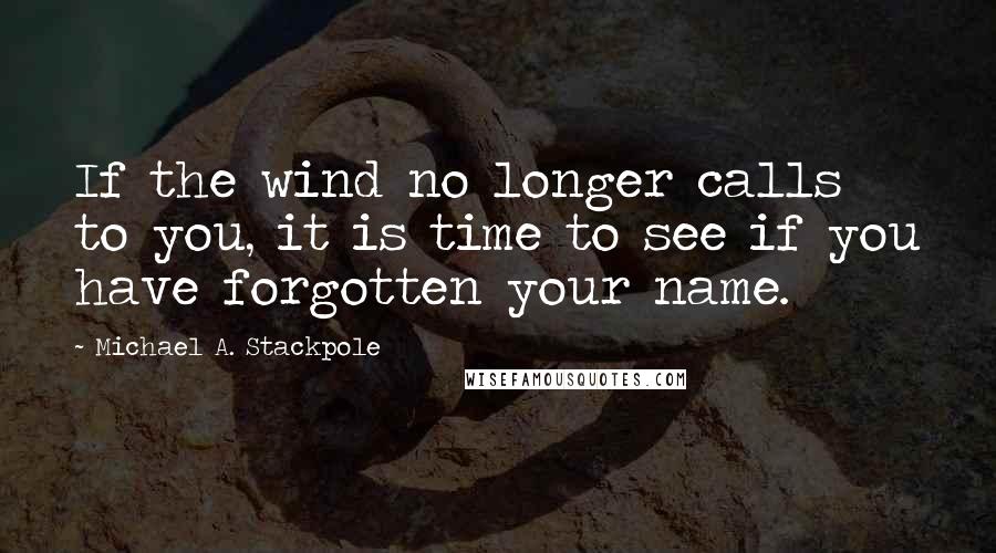 Michael A. Stackpole Quotes: If the wind no longer calls to you, it is time to see if you have forgotten your name.