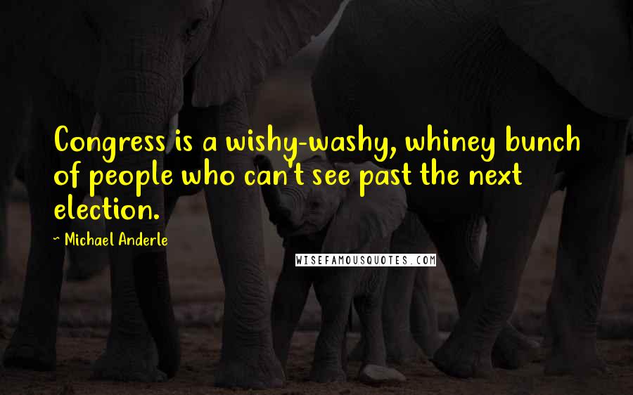 Michael Anderle Quotes: Congress is a wishy-washy, whiney bunch of people who can't see past the next election.