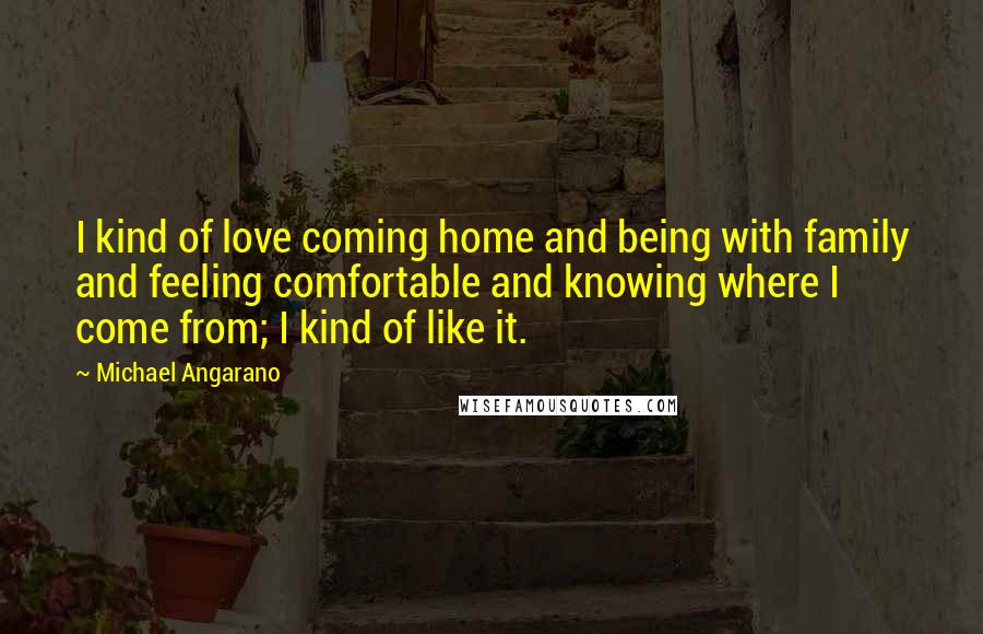 Michael Angarano Quotes: I kind of love coming home and being with family and feeling comfortable and knowing where I come from; I kind of like it.