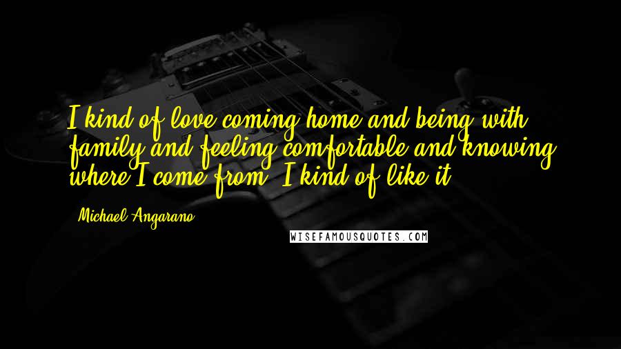 Michael Angarano Quotes: I kind of love coming home and being with family and feeling comfortable and knowing where I come from; I kind of like it.