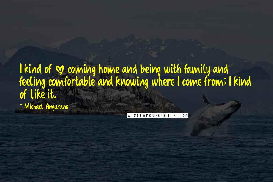 Michael Angarano Quotes: I kind of love coming home and being with family and feeling comfortable and knowing where I come from; I kind of like it.