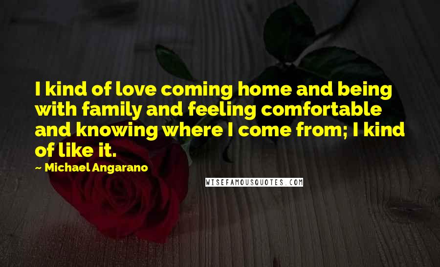 Michael Angarano Quotes: I kind of love coming home and being with family and feeling comfortable and knowing where I come from; I kind of like it.