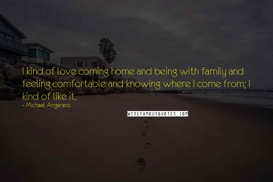 Michael Angarano Quotes: I kind of love coming home and being with family and feeling comfortable and knowing where I come from; I kind of like it.