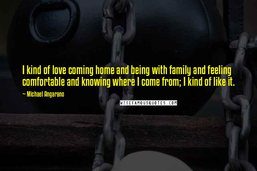 Michael Angarano Quotes: I kind of love coming home and being with family and feeling comfortable and knowing where I come from; I kind of like it.
