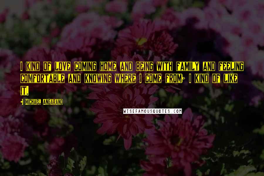 Michael Angarano Quotes: I kind of love coming home and being with family and feeling comfortable and knowing where I come from; I kind of like it.