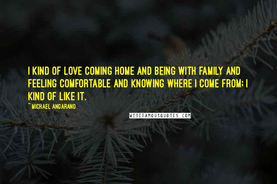 Michael Angarano Quotes: I kind of love coming home and being with family and feeling comfortable and knowing where I come from; I kind of like it.