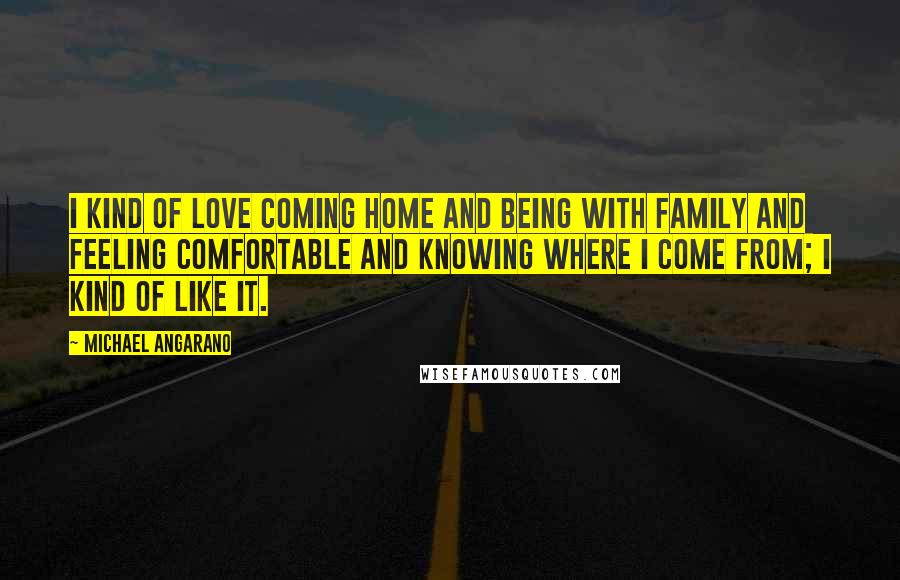 Michael Angarano Quotes: I kind of love coming home and being with family and feeling comfortable and knowing where I come from; I kind of like it.