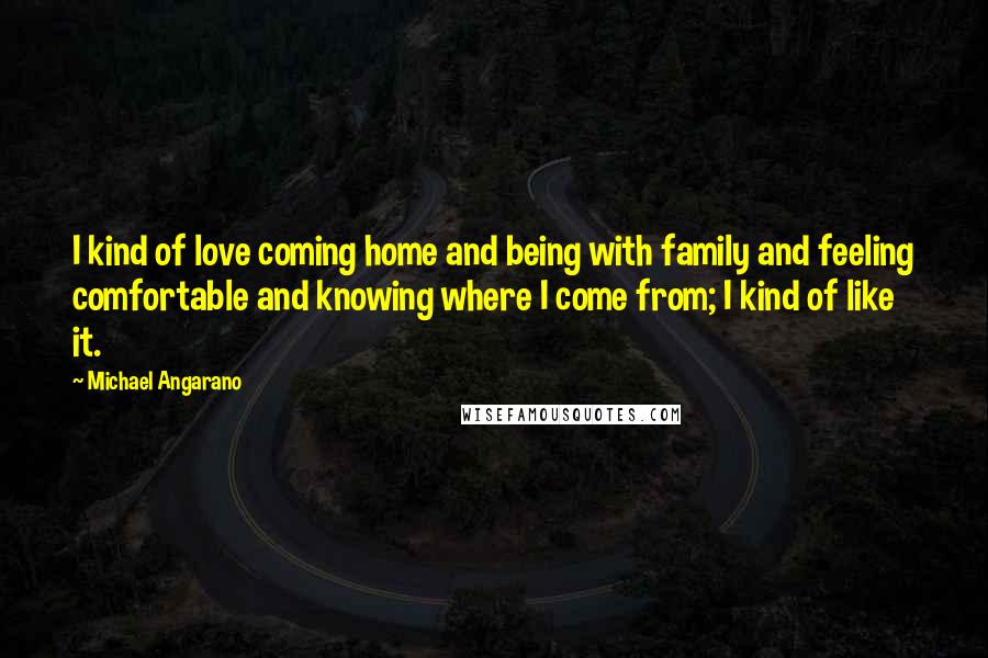 Michael Angarano Quotes: I kind of love coming home and being with family and feeling comfortable and knowing where I come from; I kind of like it.