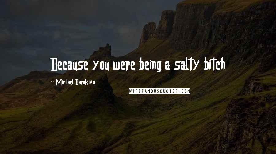 Michael Barakiva Quotes: Because you were being a salty bitch