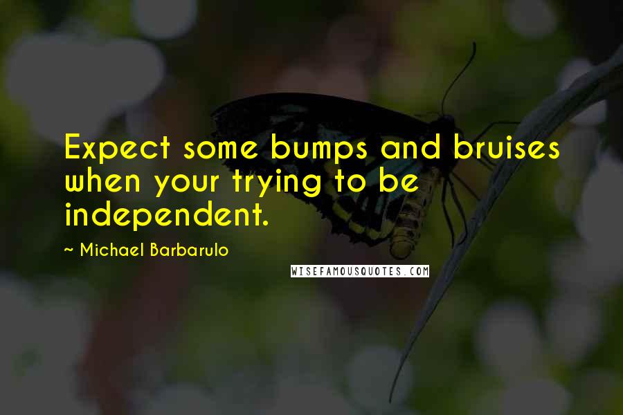 Michael Barbarulo Quotes: Expect some bumps and bruises when your trying to be independent.