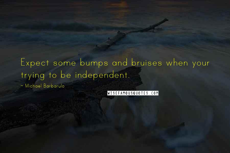 Michael Barbarulo Quotes: Expect some bumps and bruises when your trying to be independent.