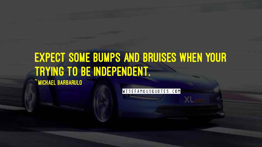 Michael Barbarulo Quotes: Expect some bumps and bruises when your trying to be independent.