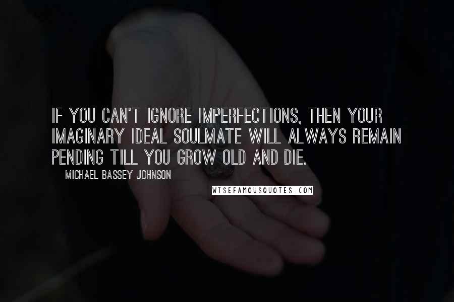 Michael Bassey Johnson Quotes: If you can't ignore imperfections, then your imaginary ideal soulmate will always remain pending till you grow old and die.