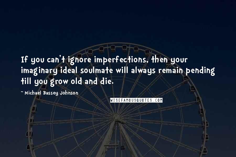 Michael Bassey Johnson Quotes: If you can't ignore imperfections, then your imaginary ideal soulmate will always remain pending till you grow old and die.