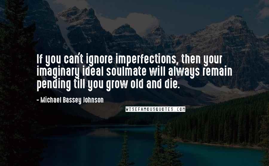 Michael Bassey Johnson Quotes: If you can't ignore imperfections, then your imaginary ideal soulmate will always remain pending till you grow old and die.