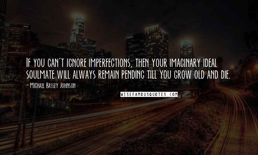 Michael Bassey Johnson Quotes: If you can't ignore imperfections, then your imaginary ideal soulmate will always remain pending till you grow old and die.