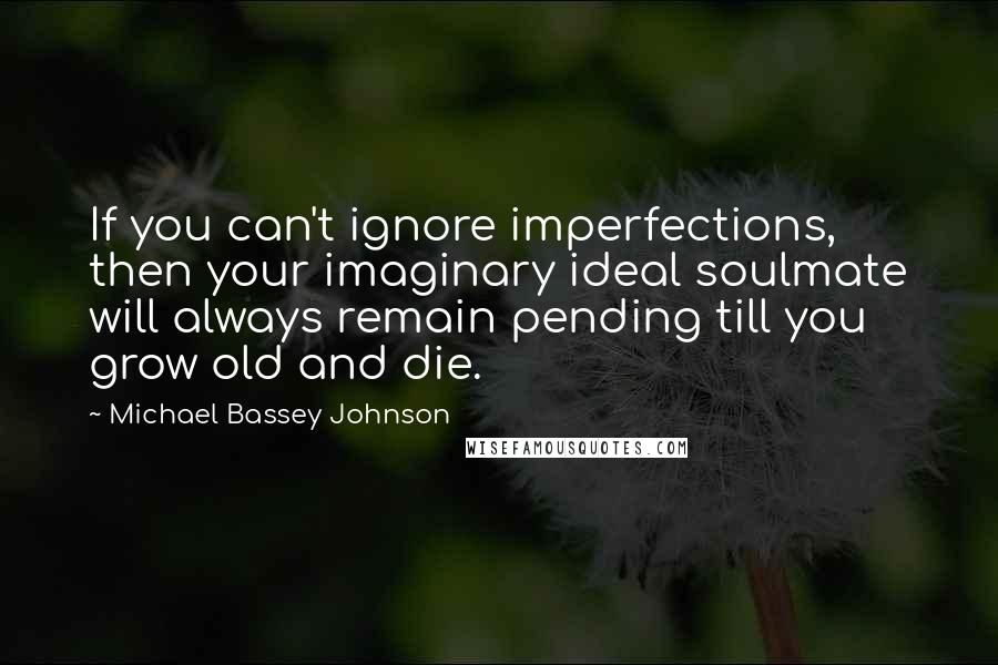 Michael Bassey Johnson Quotes: If you can't ignore imperfections, then your imaginary ideal soulmate will always remain pending till you grow old and die.