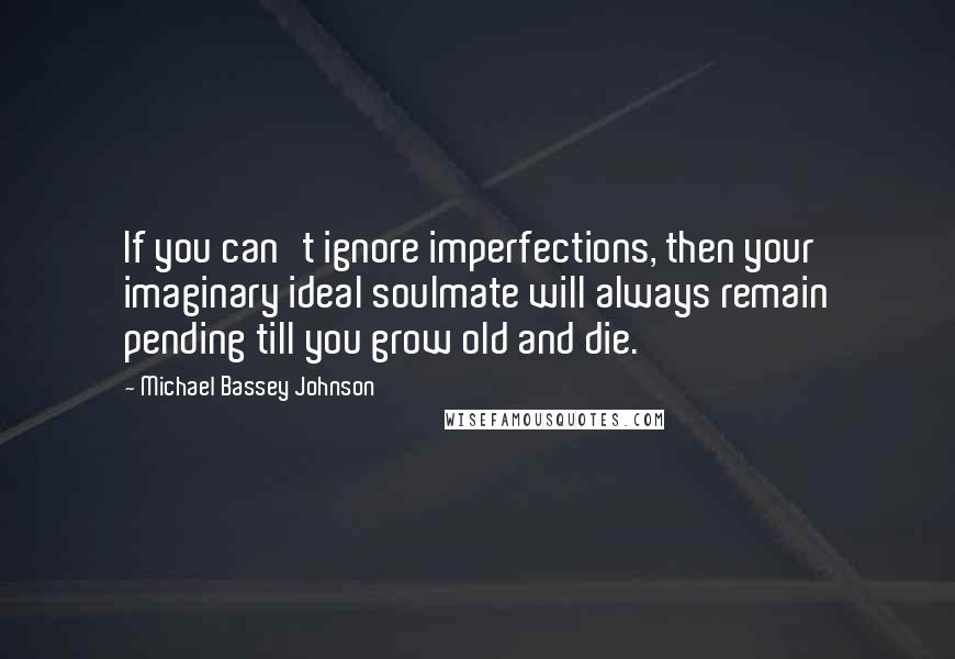 Michael Bassey Johnson Quotes: If you can't ignore imperfections, then your imaginary ideal soulmate will always remain pending till you grow old and die.