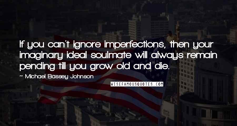 Michael Bassey Johnson Quotes: If you can't ignore imperfections, then your imaginary ideal soulmate will always remain pending till you grow old and die.