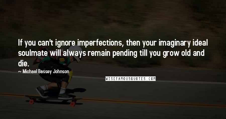 Michael Bassey Johnson Quotes: If you can't ignore imperfections, then your imaginary ideal soulmate will always remain pending till you grow old and die.