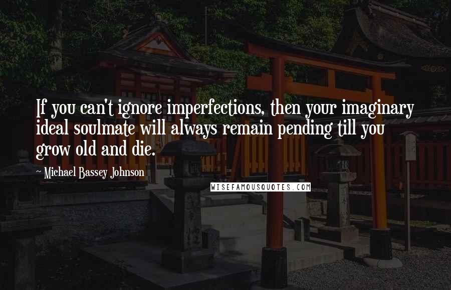 Michael Bassey Johnson Quotes: If you can't ignore imperfections, then your imaginary ideal soulmate will always remain pending till you grow old and die.