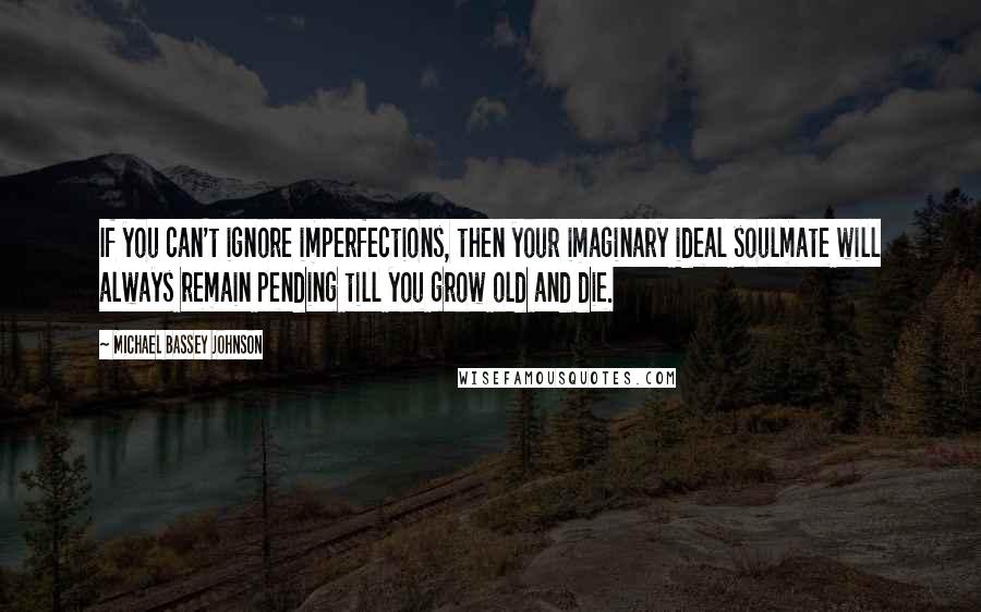 Michael Bassey Johnson Quotes: If you can't ignore imperfections, then your imaginary ideal soulmate will always remain pending till you grow old and die.