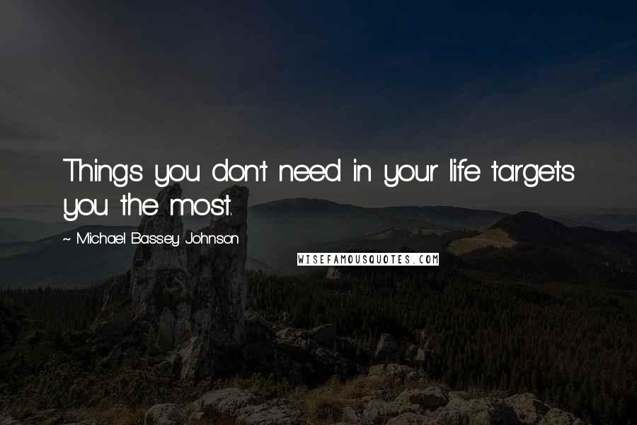 Michael Bassey Johnson Quotes: Things you don't need in your life targets you the most.