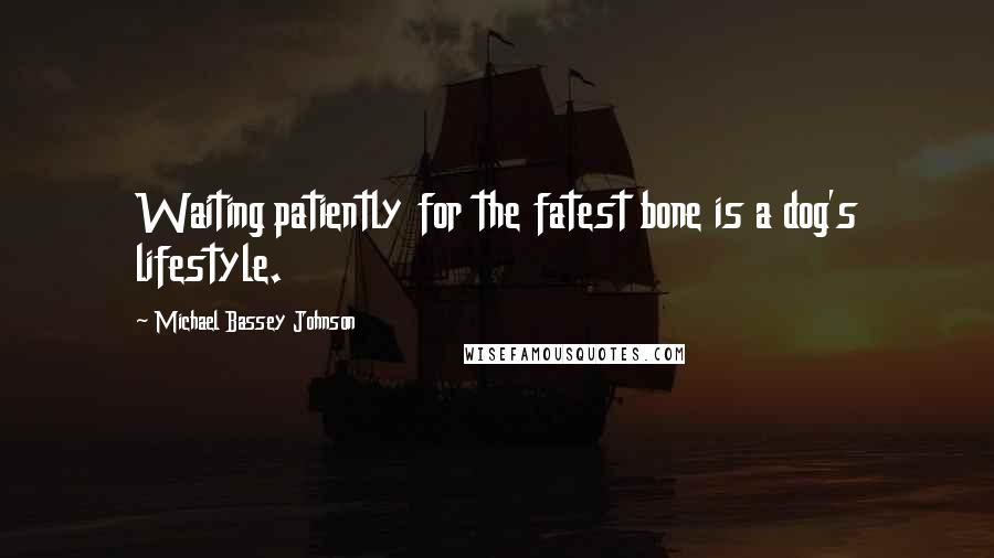 Michael Bassey Johnson Quotes: Waiting patiently for the fatest bone is a dog's lifestyle.