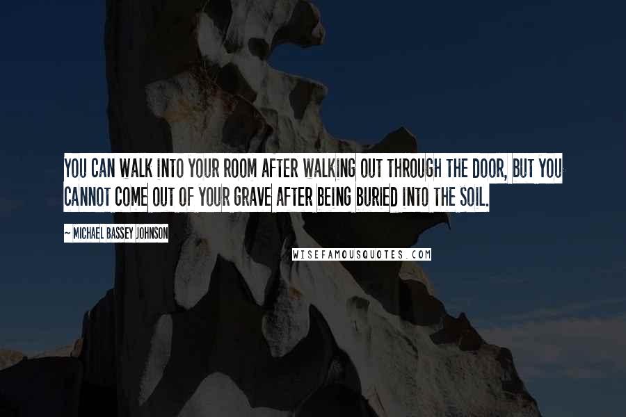 Michael Bassey Johnson Quotes: You can walk into your room after walking out through the door, but you cannot come out of your grave after being buried into the soil.