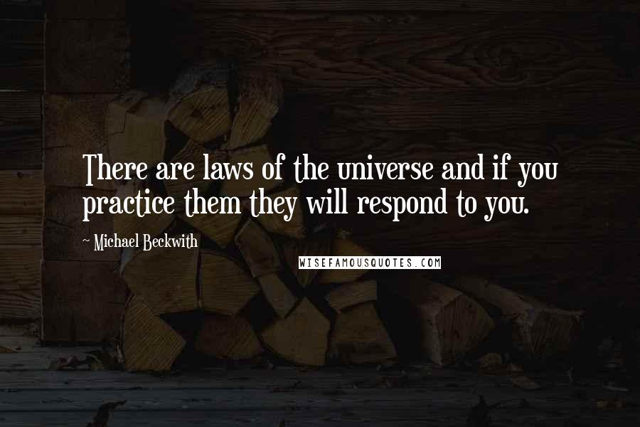 Michael Beckwith Quotes: There are laws of the universe and if you practice them they will respond to you.