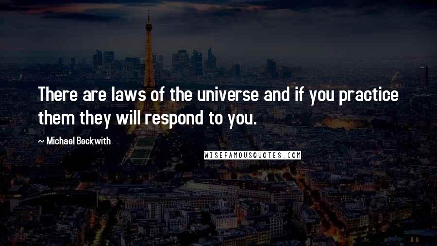 Michael Beckwith Quotes: There are laws of the universe and if you practice them they will respond to you.