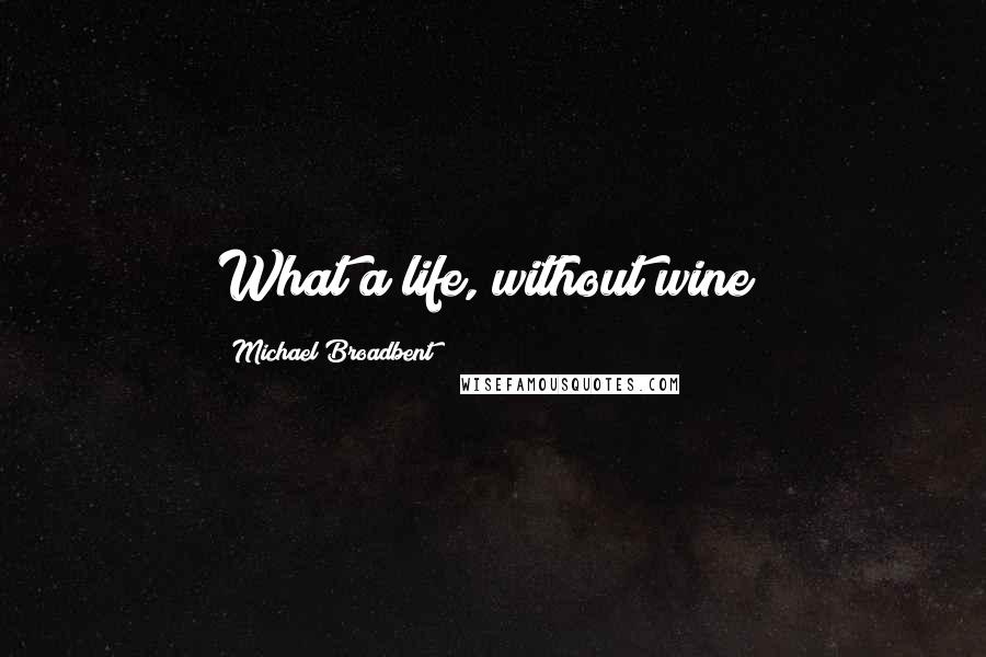 Michael Broadbent Quotes: What a life, without wine!