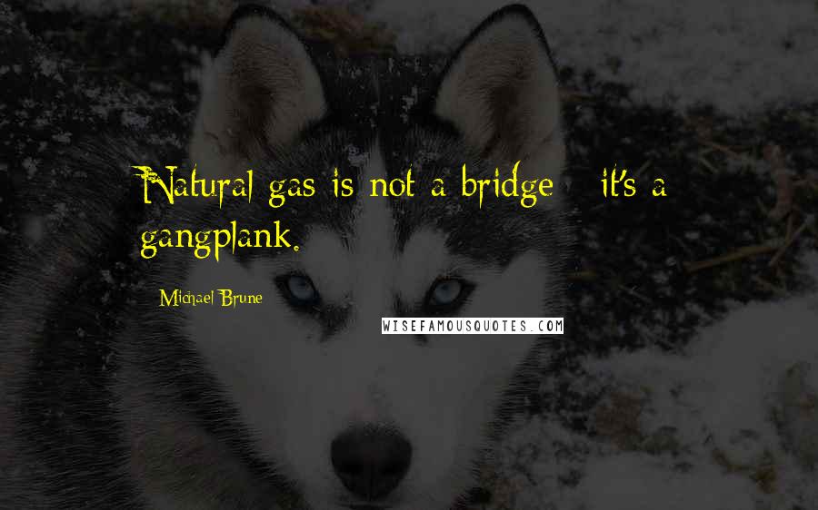 Michael Brune Quotes: Natural gas is not a bridge - it's a gangplank.