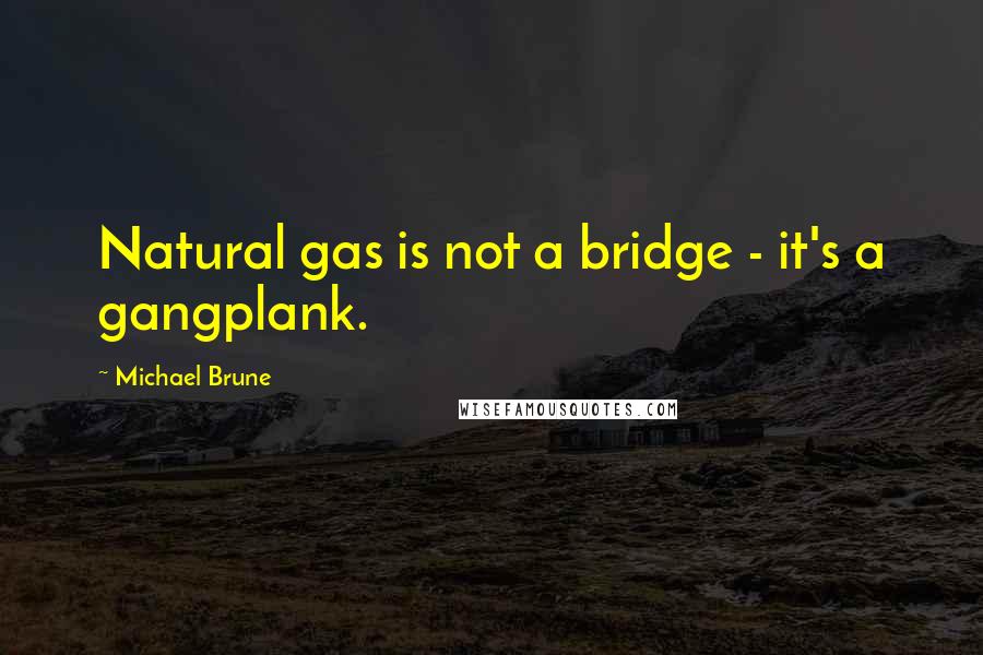 Michael Brune Quotes: Natural gas is not a bridge - it's a gangplank.