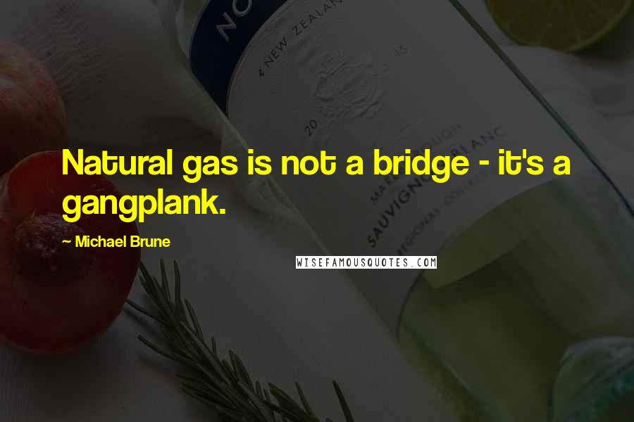 Michael Brune Quotes: Natural gas is not a bridge - it's a gangplank.