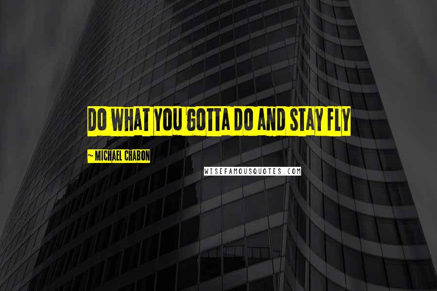 Michael Chabon Quotes: Do what you gotta do and stay fly