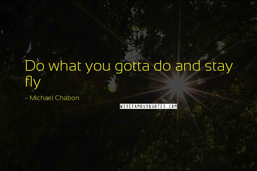 Michael Chabon Quotes: Do what you gotta do and stay fly