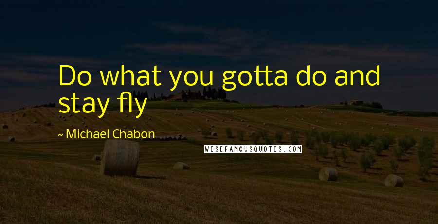 Michael Chabon Quotes: Do what you gotta do and stay fly